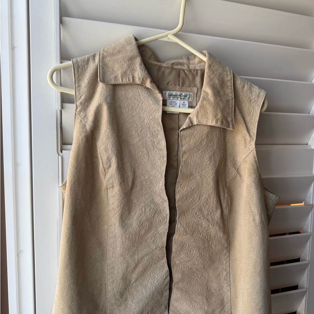 Coldwater Creek Tan Leather Vest